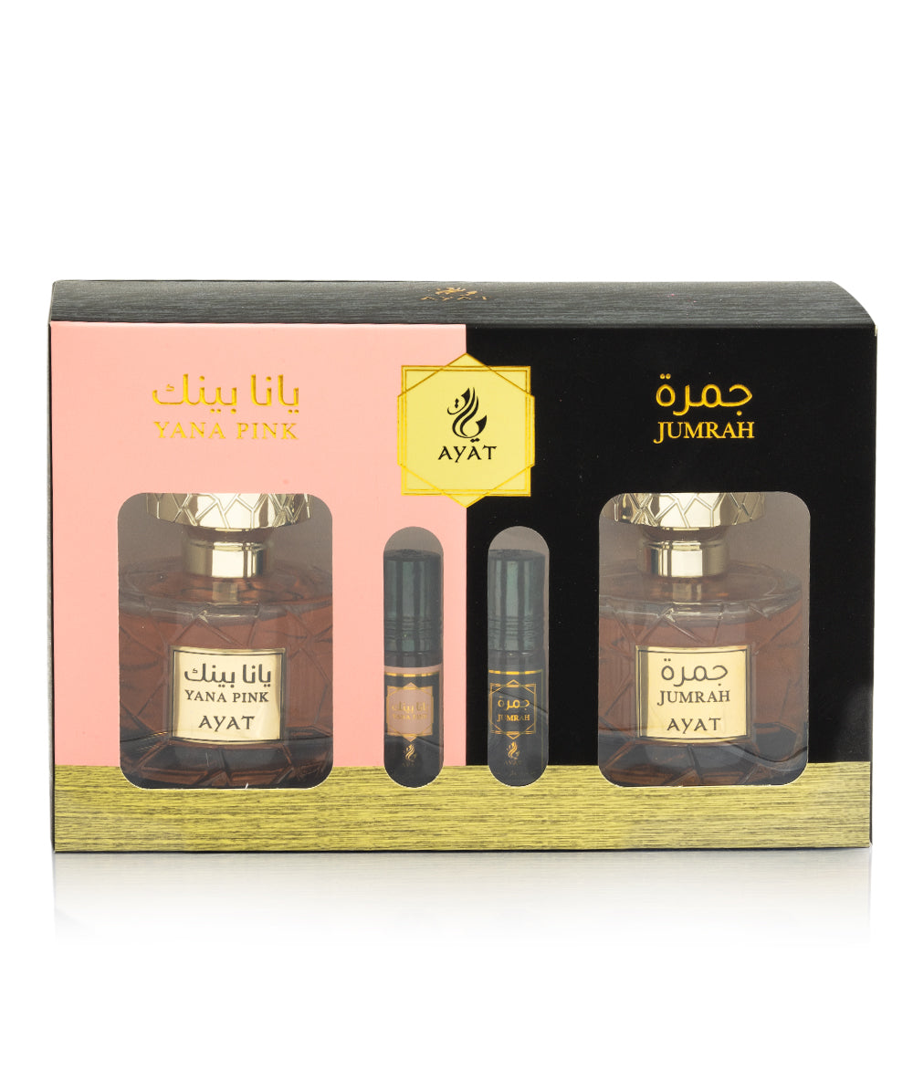 AYAT Yana Pink & Jumrah Perfume 100ml Set with Concentrated Perfume Oils 6ml
